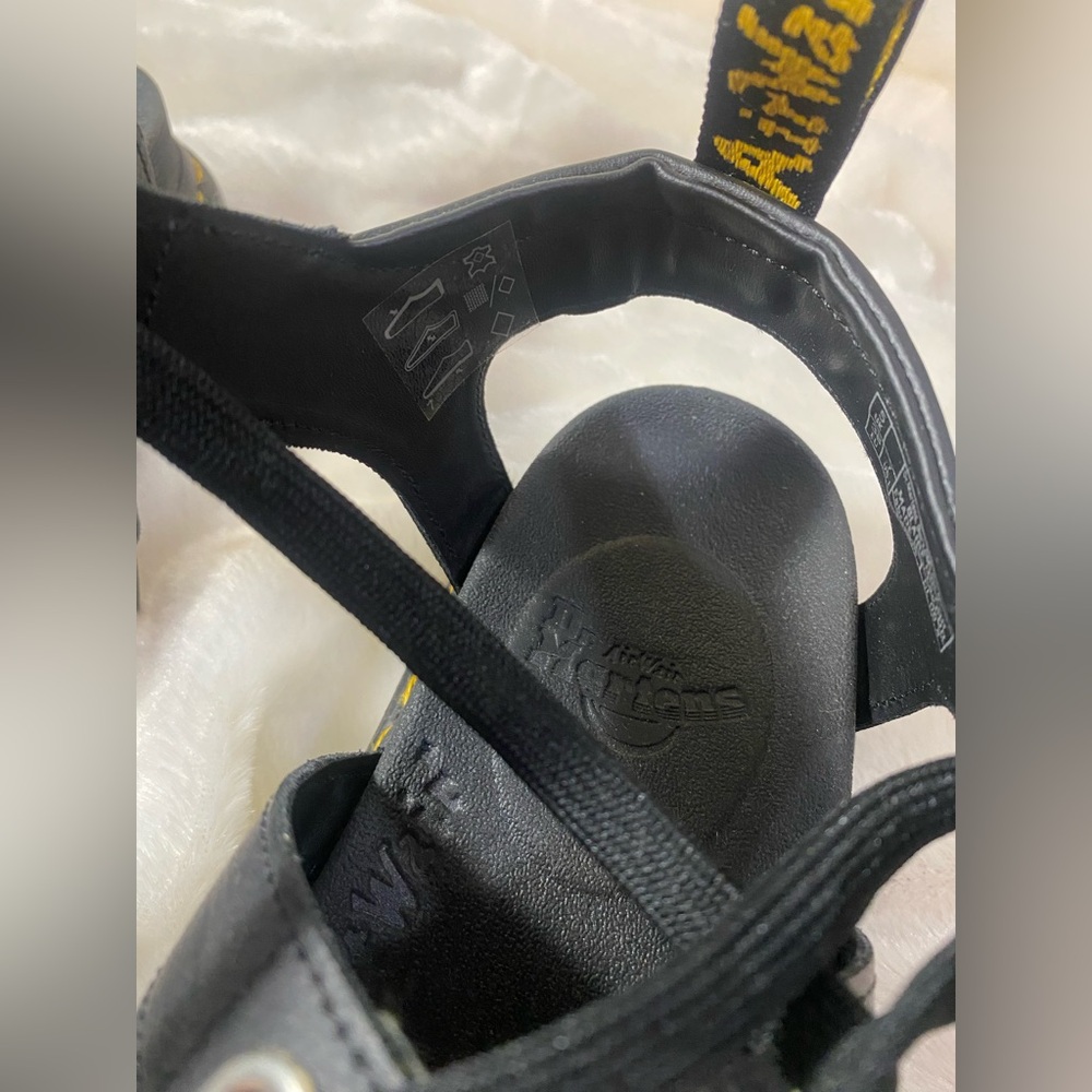 DR. Martens Black Blaire Hardware Leather Strappy Sandals - Picture 12 of 14